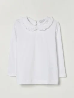 T-shirt in cotone con colletto Monnalisa