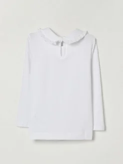 T-shirt in cotone con colletto Monnalisa