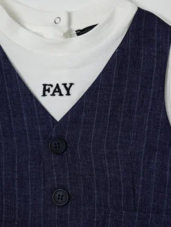 T-shirt in cotone con finto gilet Fay Junior