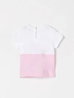 T-shirt in cotone con fiori di strass Monnalisa