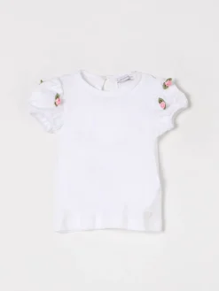 T-shirt in cotone con fiori Monnalisa