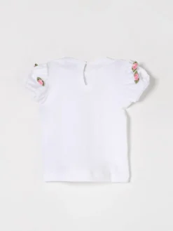 T-shirt in cotone con fiori Monnalisa