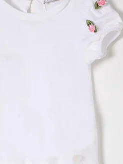 T-shirt in cotone con fiori Monnalisa