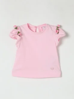 T-shirt in cotone con fiori Monnalisa