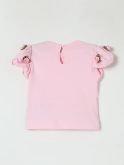 T-shirt in cotone con fiori Monnalisa