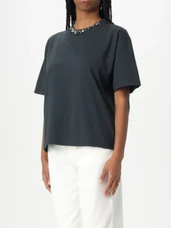 T-shirt in cotone con girocollo gioiello Golden Goose