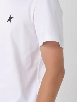 T-shirt in cotone con logo Golden Goose