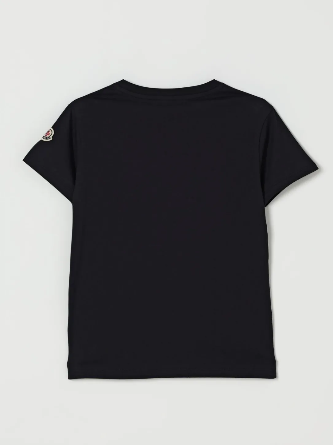 T-shirt in cotone con logo di paillettes Moncler