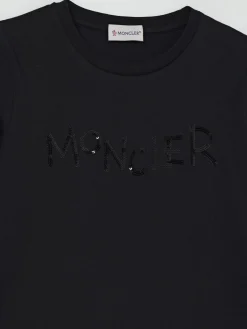 T-shirt in cotone con logo di paillettes Moncler