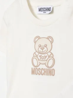 T-shirt in cotone con logo Teddy Moschino