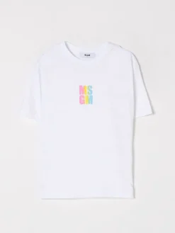 T-shirt in cotone con logo multicolor MSGM Kids