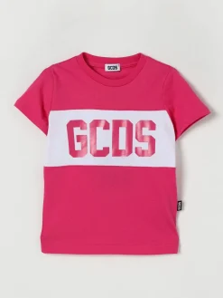T-shirt in cotone con logo GCDS Junior
