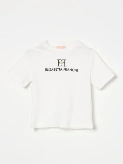 T-shirt in cotone con logo Elisabetta Franchi La Mia Bambina