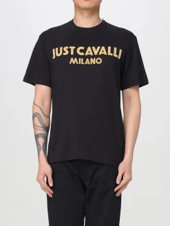 T-shirt in cotone con logo Just Cavalli