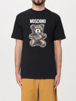 T-shirt in cotone con logo teddy Moschino Couture