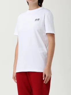 T-shirt in cotone con logo Golden Goose