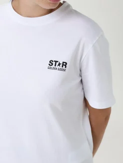T-shirt in cotone con logo Golden Goose