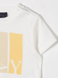 T-shirt in cotone con logo Fay Junior