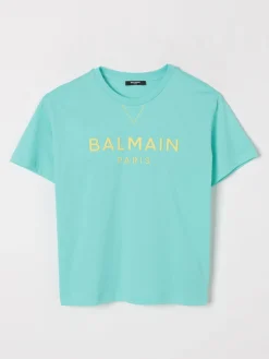 T-shirt in cotone con logo Balmain