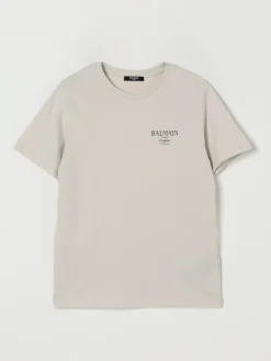 T-shirt in cotone con logo Balmain