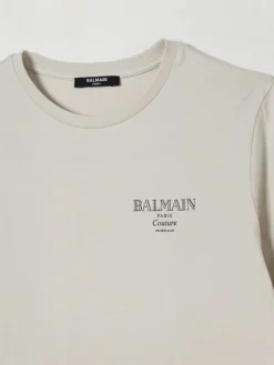 T-shirt in cotone con logo Balmain