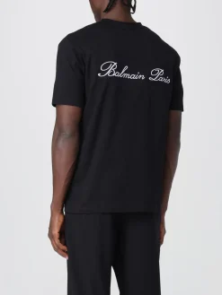 T-shirt in cotone con logo Balmain