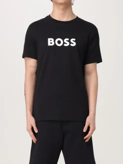 T-shirt in cotone con logo Boss