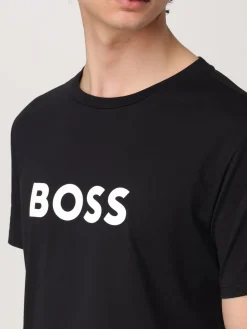 T-shirt in cotone con logo Boss