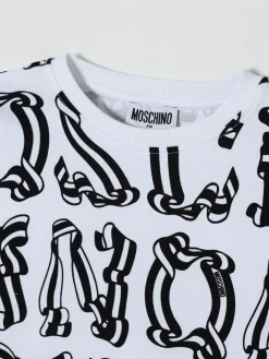 T-shirt in cotone con logo all-over Moschino