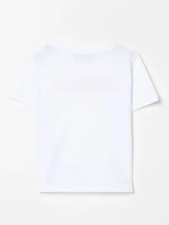 T-shirt in cotone con logo multicolor Balmain