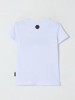 T-shirt in cotone con logo di strass Philipp Plein