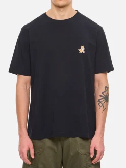 T-shirt in cotone con logo Maison Kitsuné