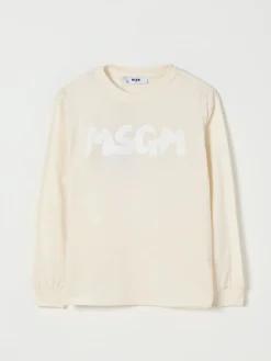 T-shirt in cotone con logo stampato MSGM Kids