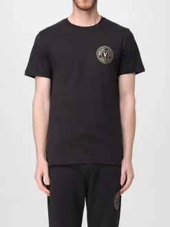 T-shirt in cotone con logo Versace Jeans Couture