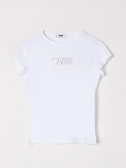 T-shirt in cotone con logo MSGM Kids