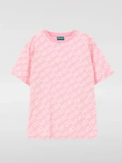 T-shirt in cotone con logo all-over Kenzo Kids