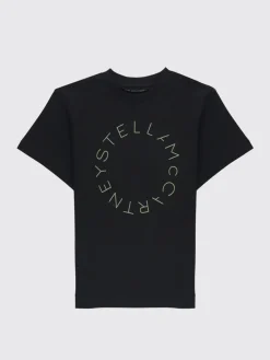 T-shirt in cotone con logo circolare Stella McCartney Kids