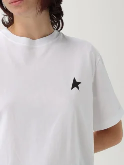 T-shirt in cotone con logo Golden Goose