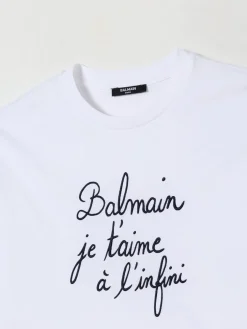 T-shirt in cotone con logo Balmain