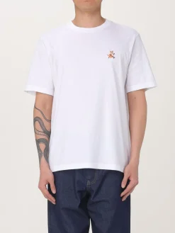 T-shirt in cotone con logo Maison Kitsuné