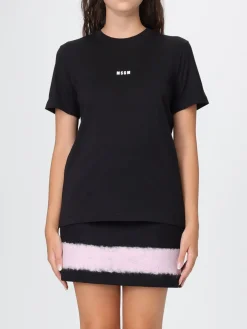 T-shirt in cotone con logo MSGM