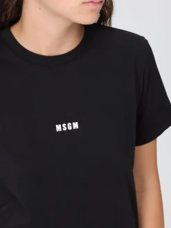 T-shirt in cotone con logo MSGM