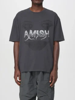 T-shirt in cotone con logo Amish