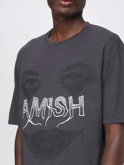 T-shirt in cotone con logo Amish