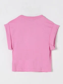 T-shirt in cotone con logo di perline multicolor MSGM Kids