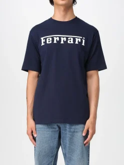 T-shirt in cotone con logo Ferrari