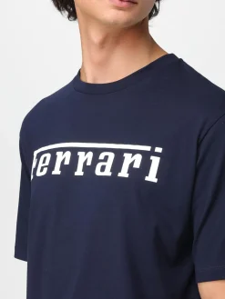 T-shirt in cotone con logo Ferrari