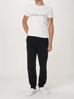 T-shirt in cotone con logo Saint Laurent