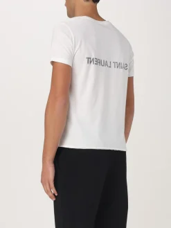 T-shirt in cotone con logo Saint Laurent
