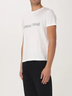 T-shirt in cotone con logo Saint Laurent